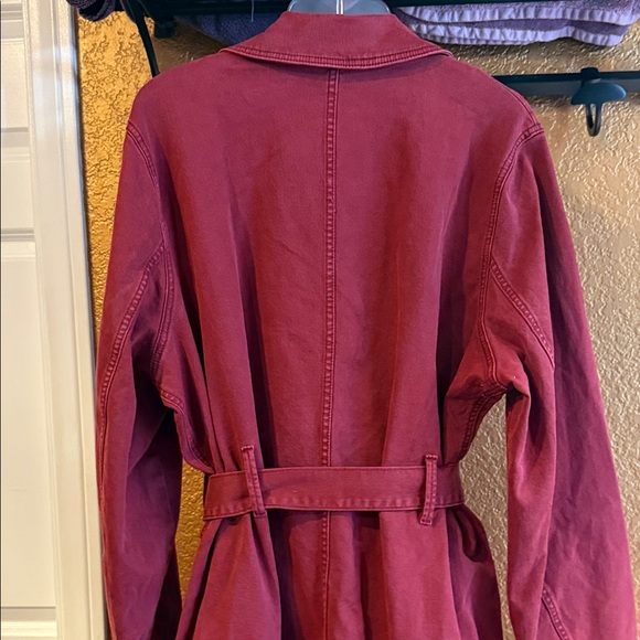 Lane Bryant Women's Red Denim Trench Coat - Picture 7 of 15
